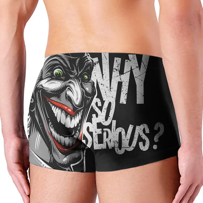 Laughing Joker Why So Serious Print Men's Boxer Briefs