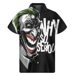 Laughing Joker Why So Serious Print Men's Short Sleeve Shirt