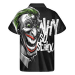 Laughing Joker Why So Serious Print Men's Short Sleeve Shirt