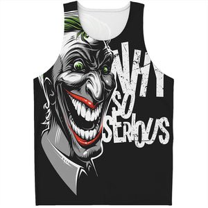 Laughing Joker Why So Serious Print Men's Tank Top