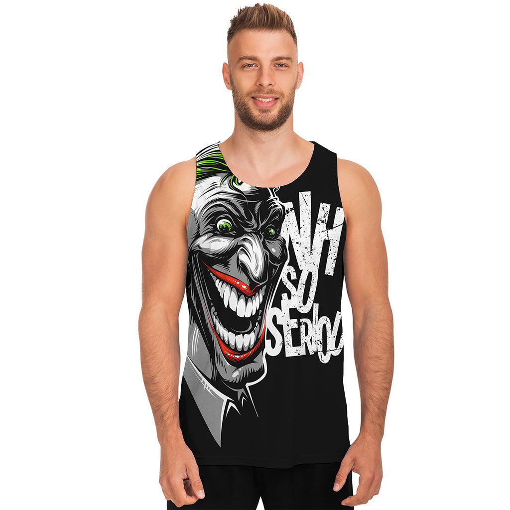 Laughing Joker Why So Serious Print Men's Tank Top