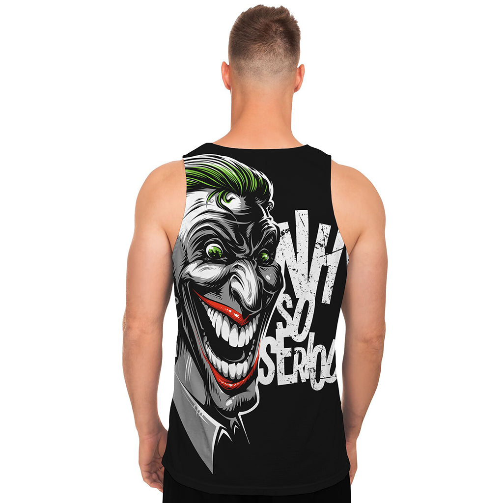 Laughing Joker Why So Serious Print Men's Tank Top