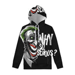 Laughing Joker Why So Serious Print Pullover Hoodie