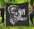 Laughing Joker Why So Serious Print Quilt