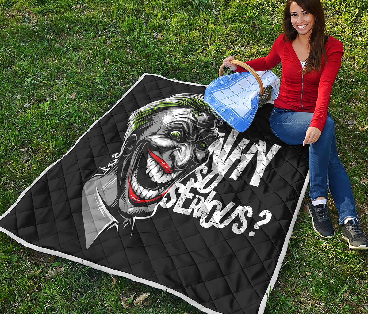 Laughing Joker Why So Serious Print Quilt