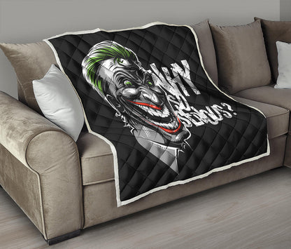 Laughing Joker Why So Serious Print Quilt