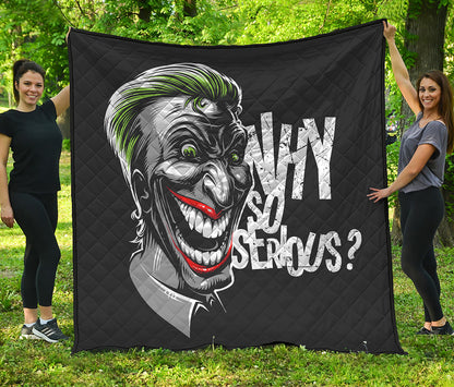 Laughing Joker Why So Serious Print Quilt