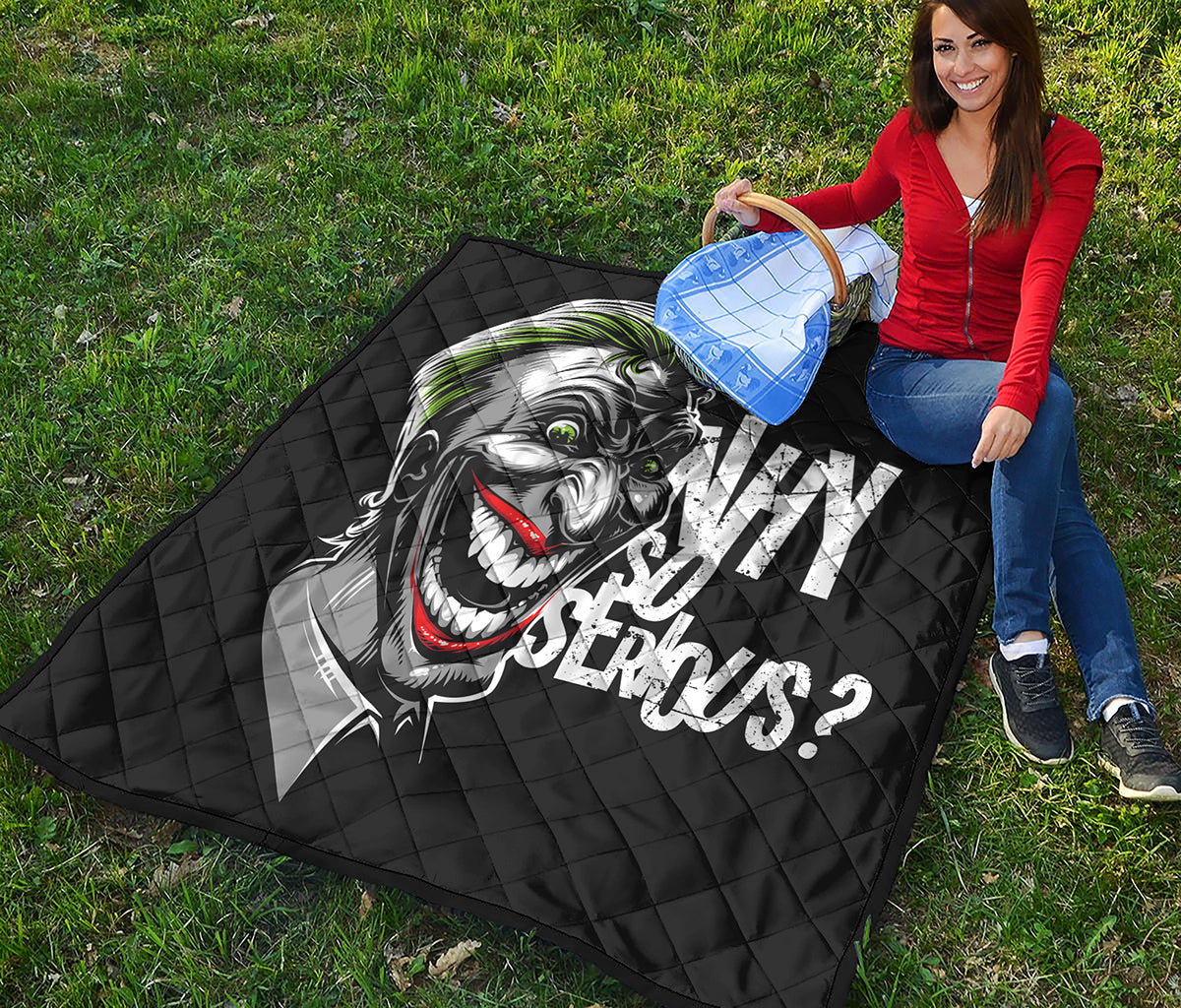 Laughing Joker Why So Serious Print Quilt