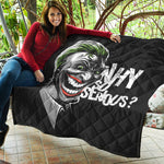 Laughing Joker Why So Serious Print Quilt