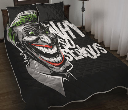 Laughing Joker Why So Serious Print Quilt Bed Set