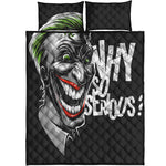 Laughing Joker Why So Serious Print Quilt Bed Set