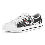 Laughing Joker Why So Serious Print White Low Top Shoes