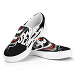 Laughing Joker Why So Serious Print White Slip On Shoes