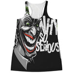 Laughing Joker Why So Serious Print Women's Racerback Tank Top