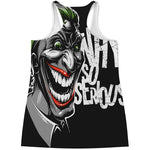 Laughing Joker Why So Serious Print Women's Racerback Tank Top