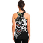 Laughing Joker Why So Serious Print Women's Racerback Tank Top