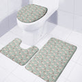 Laurel Green Bull Terrier Pattern Print 3 Piece Bath Mat Set