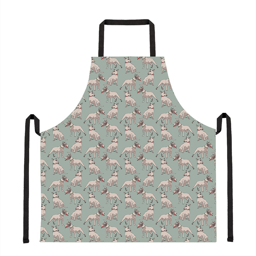 Laurel Green Bull Terrier Pattern Print Apron