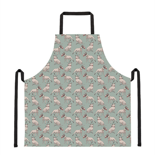 Laurel Green Bull Terrier Pattern Print Apron