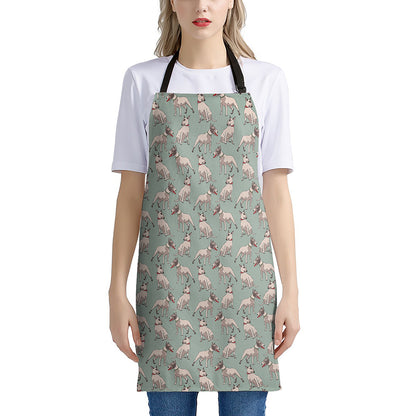 Laurel Green Bull Terrier Pattern Print Apron