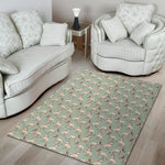Laurel Green Bull Terrier Pattern Print Area Rug