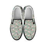 Laurel Green Bull Terrier Pattern Print Black Slip On Shoes