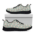 Laurel Green Bull Terrier Pattern Print Black Running Shoes