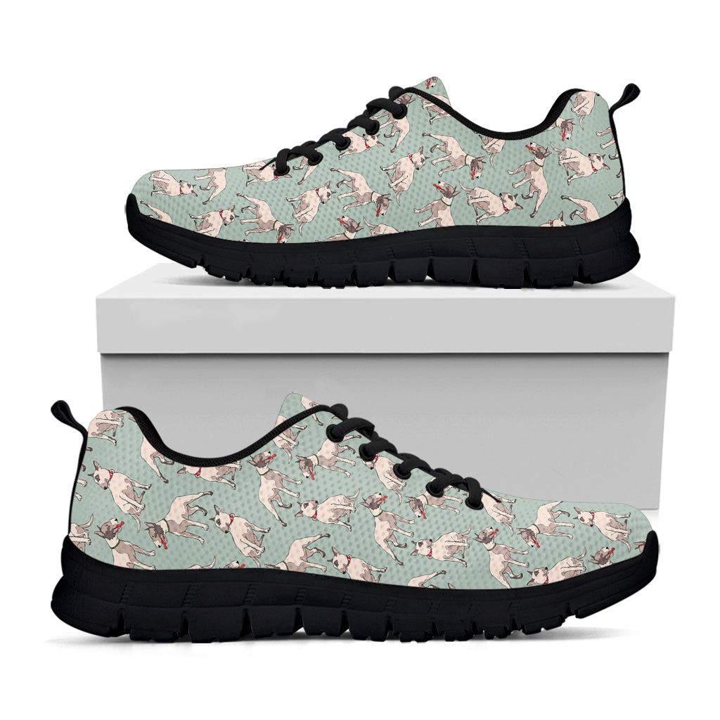 Laurel Green Bull Terrier Pattern Print Black Sneakers