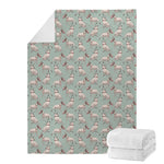 Laurel Green Bull Terrier Pattern Print Blanket