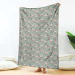 Laurel Green Bull Terrier Pattern Print Blanket