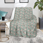 Laurel Green Bull Terrier Pattern Print Blanket