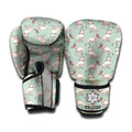 Laurel Green Bull Terrier Pattern Print Boxing Gloves