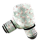 Laurel Green Bull Terrier Pattern Print Boxing Gloves