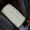 Laurel Green Bull Terrier Pattern Print Car Center Console Cover