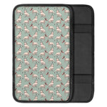 Laurel Green Bull Terrier Pattern Print Car Center Console Cover