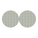 Laurel Green Bull Terrier Pattern Print Car Coasters