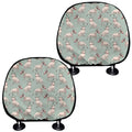 Laurel Green Bull Terrier Pattern Print Car Headrest Covers