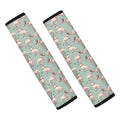 Laurel Green Bull Terrier Pattern Print Car Seat Belt Covers