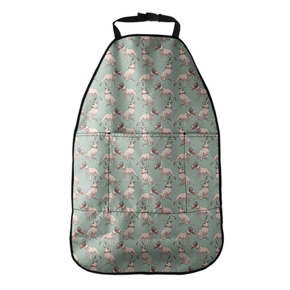 Laurel Green Bull Terrier Pattern Print Car Seat Organizers