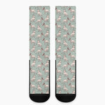 Laurel Green Bull Terrier Pattern Print Crew Socks