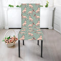 Laurel Green Bull Terrier Pattern Print Dining Chair Slipcover
