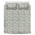 Laurel Green Bull Terrier Pattern Print Duvet Cover Bedding Set