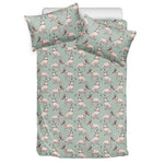 Laurel Green Bull Terrier Pattern Print Duvet Cover Bedding Set