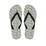Laurel Green Bull Terrier Pattern Print Flip Flops