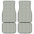 Laurel Green Bull Terrier Pattern Print Front and Back Car Floor Mats