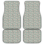 Laurel Green Bull Terrier Pattern Print Front and Back Car Floor Mats