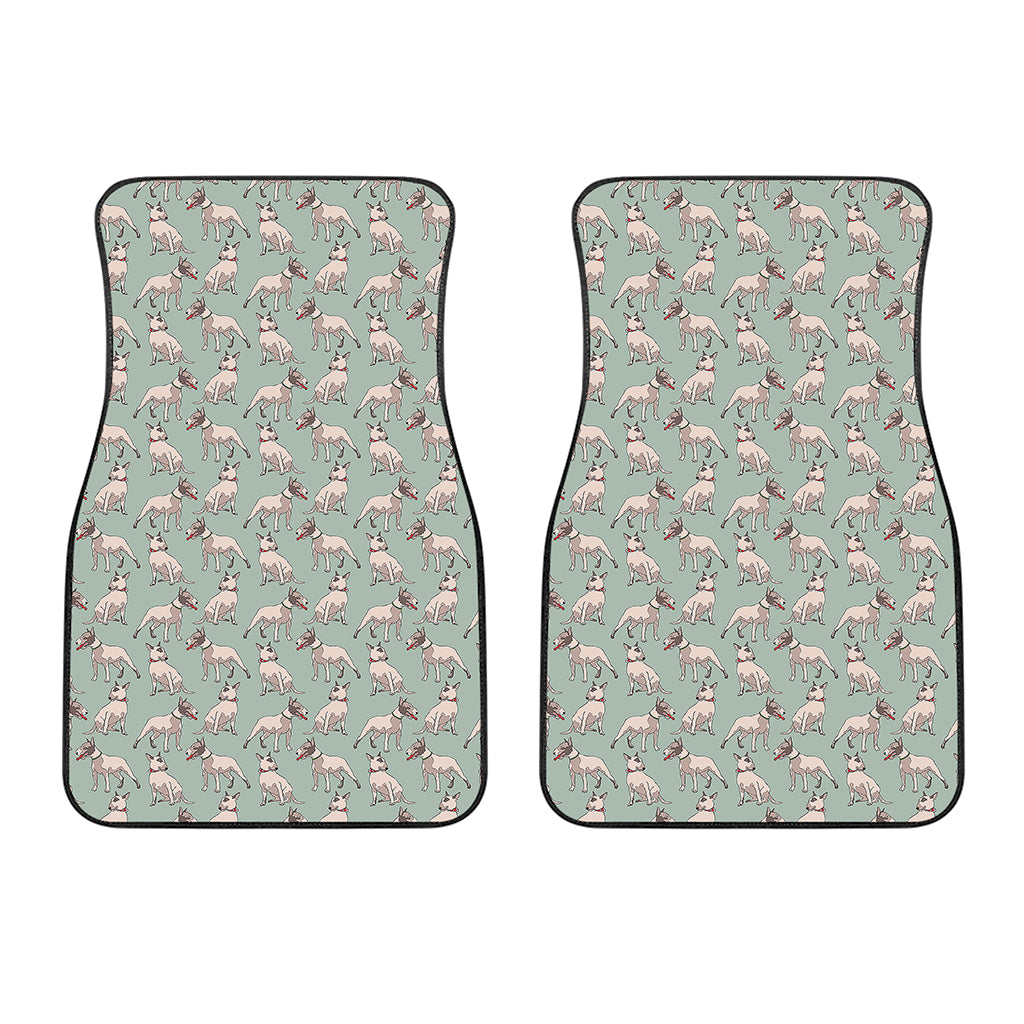 Laurel Green Bull Terrier Pattern Print Front Car Floor Mats