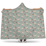 Laurel Green Bull Terrier Pattern Print Hooded Blanket