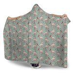 Laurel Green Bull Terrier Pattern Print Hooded Blanket