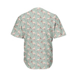 Laurel Green Bull Terrier Pattern Print Men's Baseball Jersey
